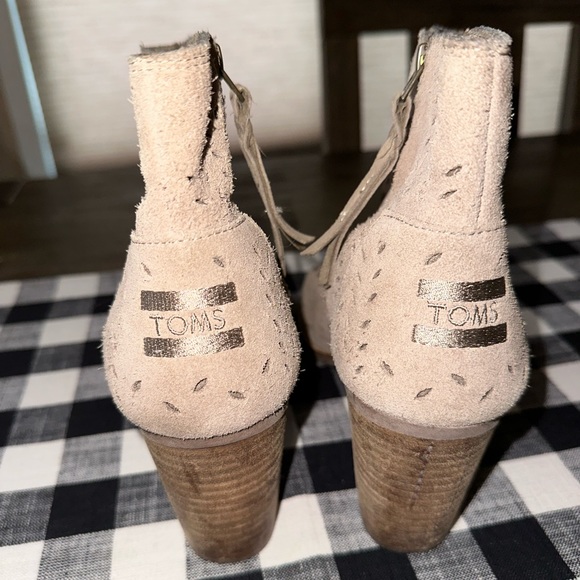 Toms Majorca Peep Toe Perf Suede Bootie in Desert Taupe - Picture 10 of 10